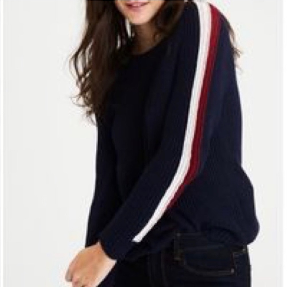 AEO Striped Sleeve Sweater - Picture 1 of 5